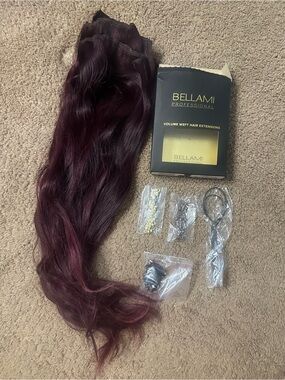 Bellami Professional Burgundy 20 inch Extensions - Mulberry